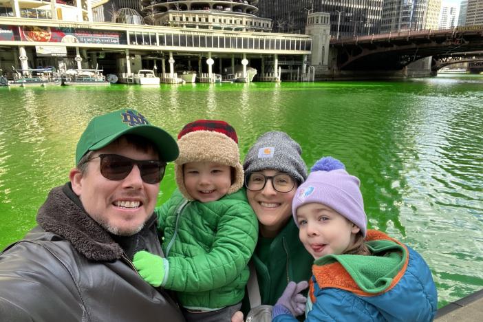 Eleanna Varangis with her family in Chicago